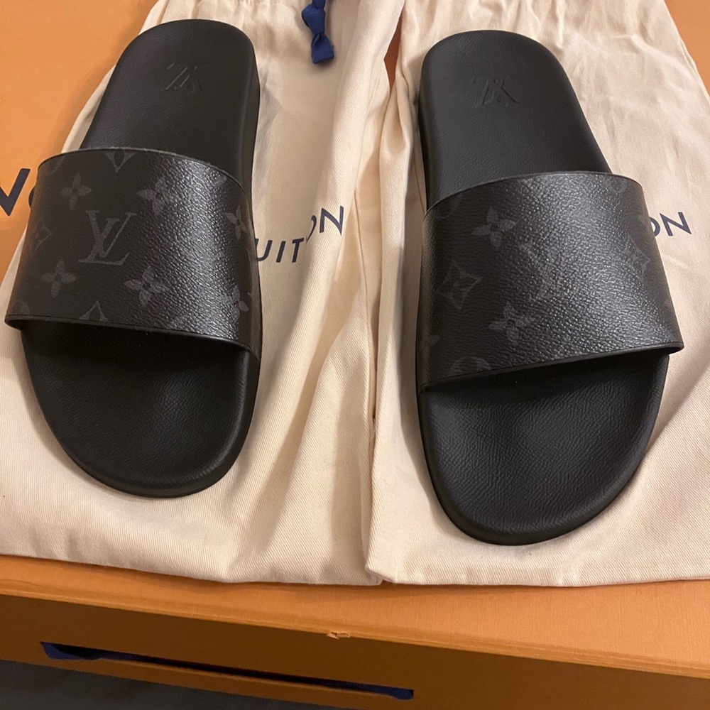 LV authentic Mens Waterfront Mules sandal slides